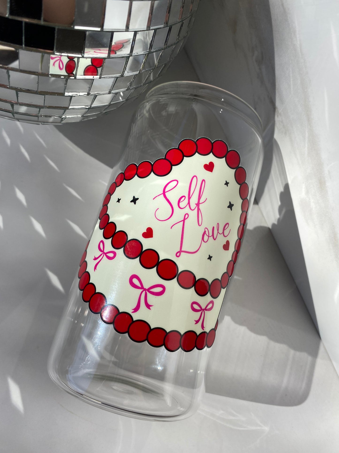 Self Love Cake Glass Cup